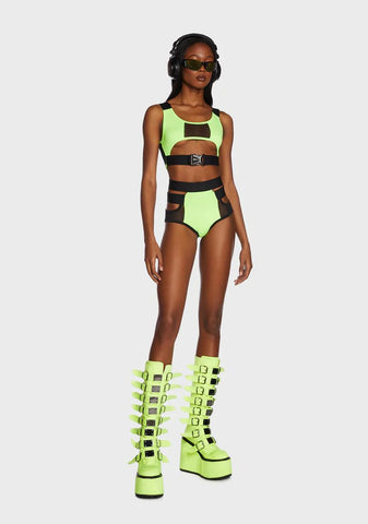 To The Brink Mesh Set - Neon Green