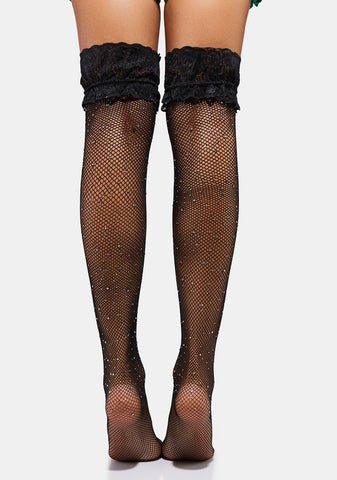 Awestruck Me Rhinestone Thigh Highs