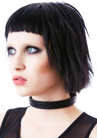 Strap Tease Leather Choker - Red