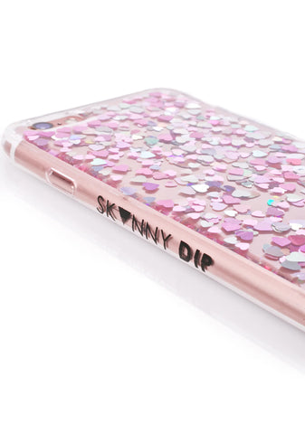 Heart Sequin Jelly iPhone Case