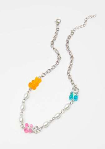 Sweet Surprise Pearl & Gummy Bear Necklace