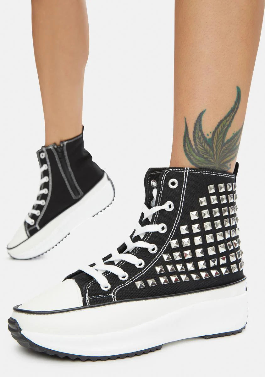 Night Good Lookin' Studded Hi Top Sneakers