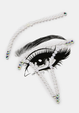 Holo Stares Pearl & Rhinestone Face Gems