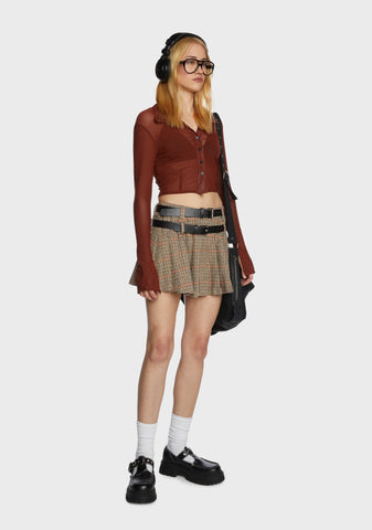 Cozy Secrets Crop Top - Red