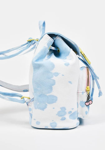 X Loungefly Blue Acid Wash Denim Backpack