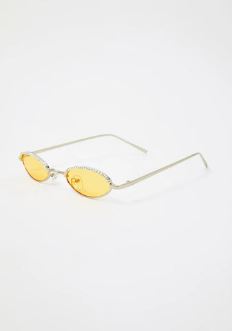 Caution Crushin It Rhinestone Sunglasses