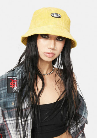Yellow Corduroy Bucket Hat