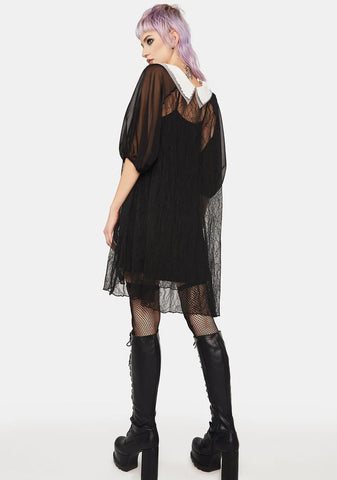 Medium Sleeve Lace Sunscreen Shirt Dress