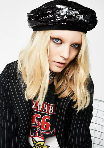 Endless Noir Sequin Beret