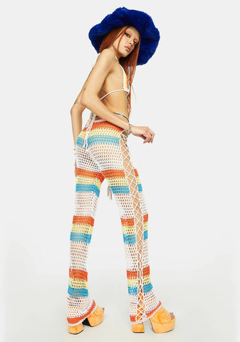 Tropical Vacay Crochet Pants Set