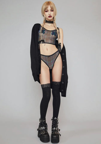 Deathly Bored Mesh Lingerie Set