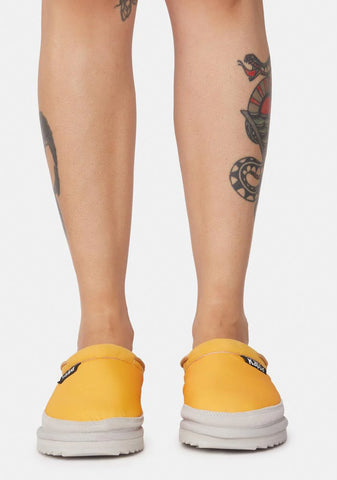 Yellow & White 222 Banda Mules