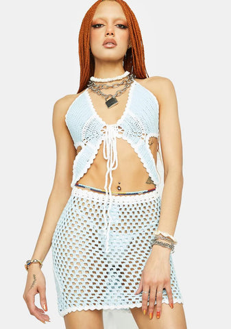 Sky Bye Bye Drama Crochet Dress