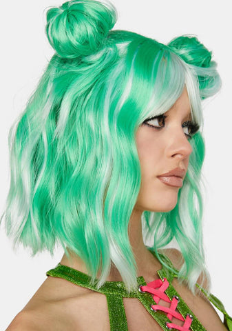 Neon Guts Space Bun Wig