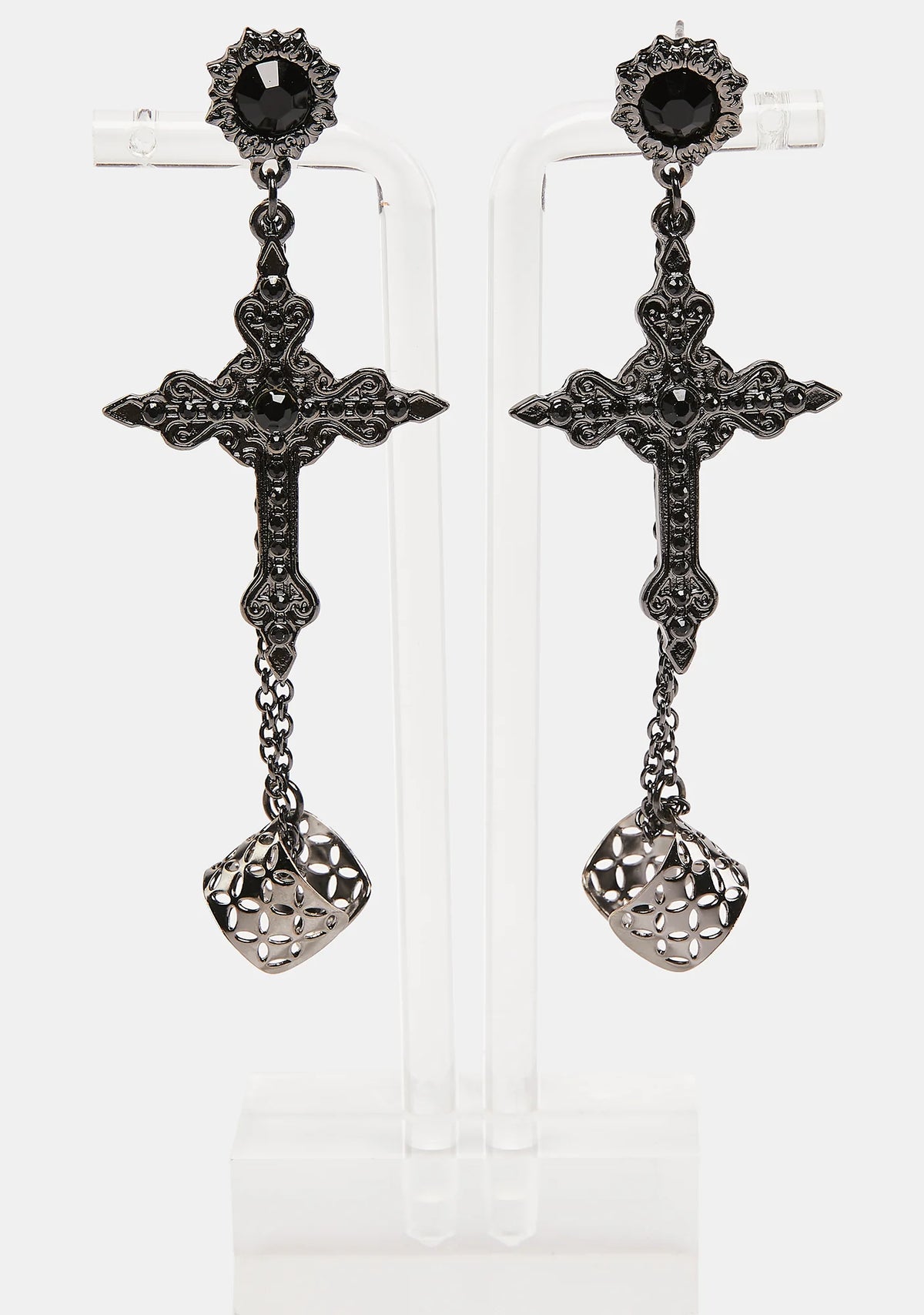 Let Us Rejoice Cross Earrings