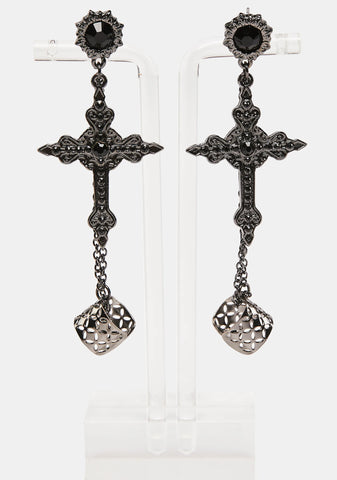 Let Us Rejoice Cross Earrings