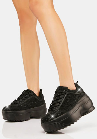 Noir New Heights Platform Sneakers