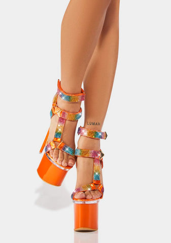 Orange Bianco Rio Platform Heels
