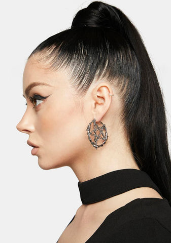 Repeat No Swears Hoop Earrings