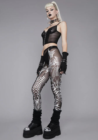 Chrome Ill Fated Love Mesh Leggings