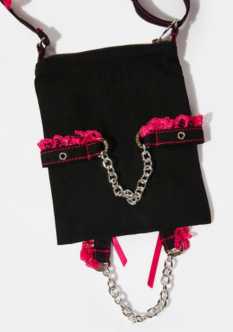 Pink Lace Cross Body Bag