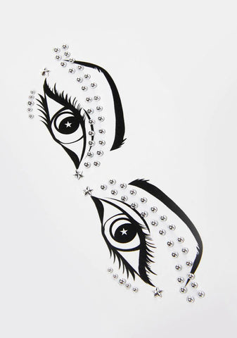 Metallic Silver Face Jewels