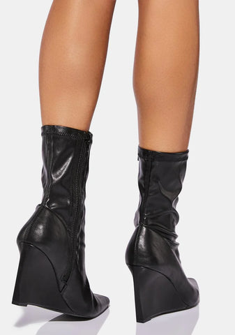 Noir The Sole Heir Wedge Ankle Boots