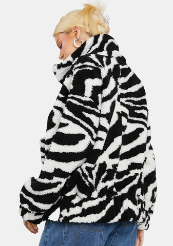 Set On You Zebra Teddy Jacket