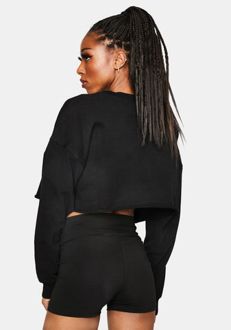 Hey Boo Cropped Crewneck Sweatshirt