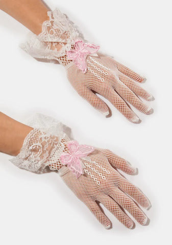 Kiss Flight Risk Butterfly Mesh Gloves