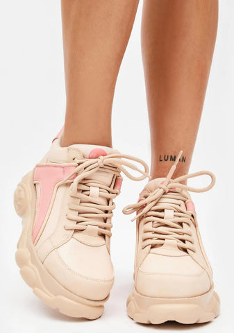 Beige Pink CLD Corin Platform Sneakers