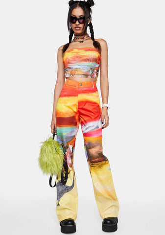 Rawhide Bootcut Cowboy Print Trousers