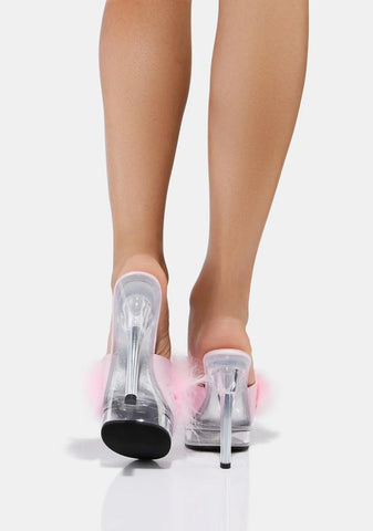 Sweet Royal Attitude Marabou Heels