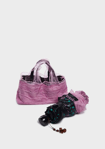 Seein' Stars Lace Trim Umbrella