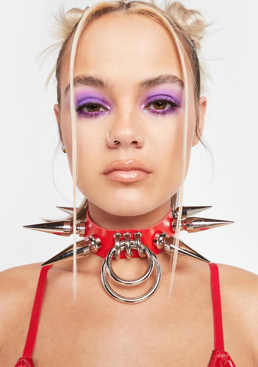 Red Heavy Metal Omega Collar