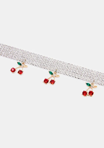 Cherry Divine Rhinestone Choker