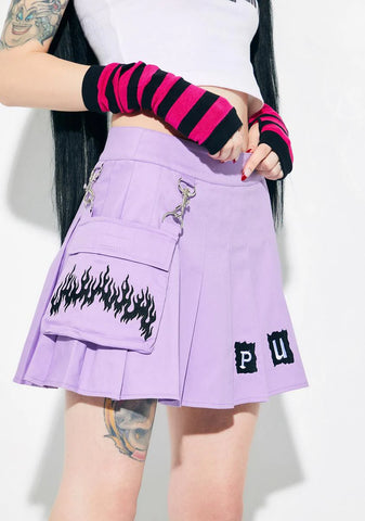 Tacks For Snacks Embroidered Mini Skirt