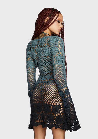Bottled Appetites Crochet Dress - Green