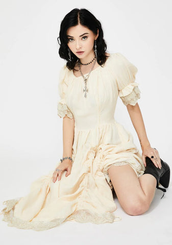 Victorian Ruffle Midi Dress