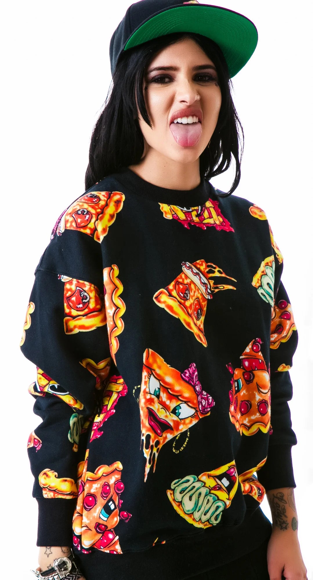 Pizza Pie Face Crew Pullover Sweatshirt