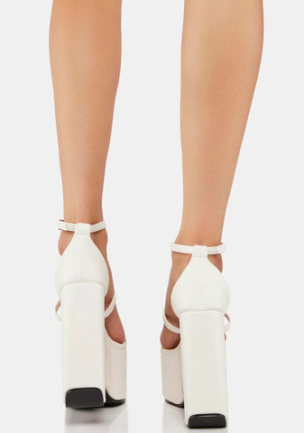White Hidee Wedge Heels