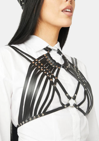 Black O-Ring Bra Harness