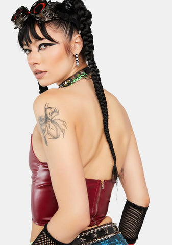 Hot Defiance In Her Corset Top