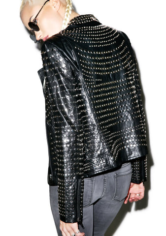 Nia Nail Head Leather Jacket
