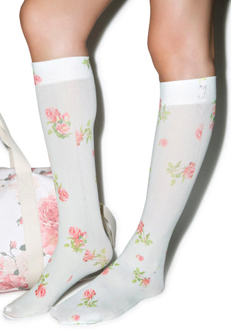 Vintage Rose Knee High Sox