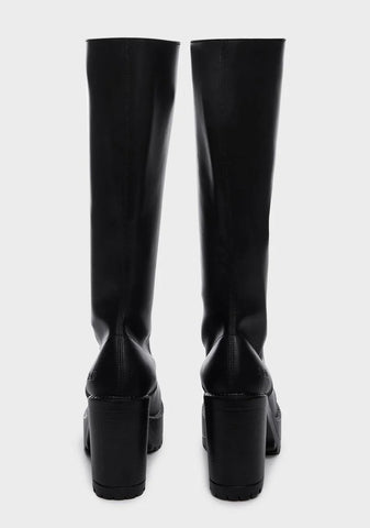 Vegan Lash Knee High Boots