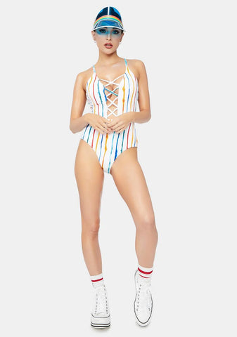 Watercolor Multi Stripe Bliss One-Piece Swimsuit
