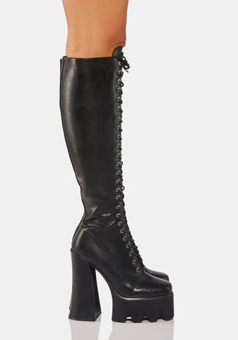 No Promises Chunky Platform Knee High Boots