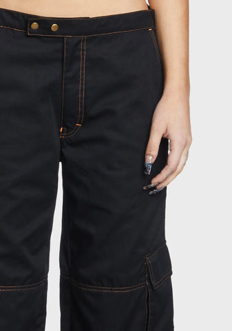 Saul Cargo Trousers - Black