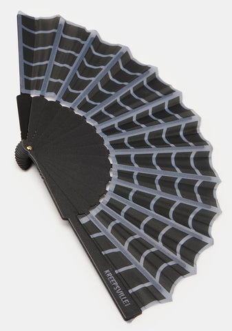 Black Spiderweb Scallop Fan